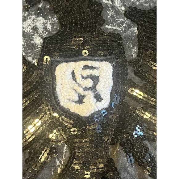 KANJI COLLECTION 2XL‎ Mens Acid Wash T-shirt Sequined Back Patch Black Skate - Picture 3 of 15